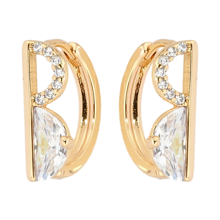Серьги Xuping Позолота 18K колечки Декоративный узор с цирконием фото №1