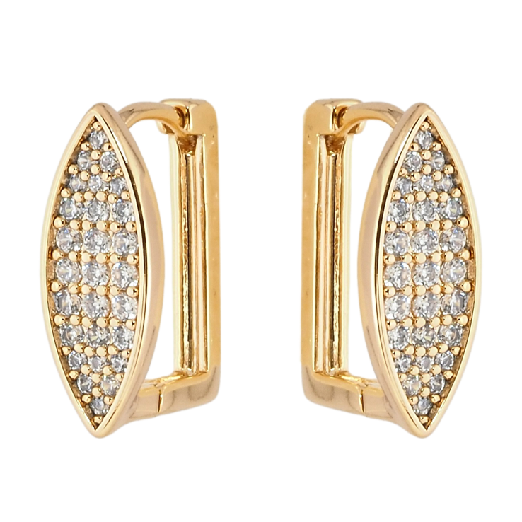 Серьги Xuping Позолота 18K колечки Инкрустация цирконием фото №6