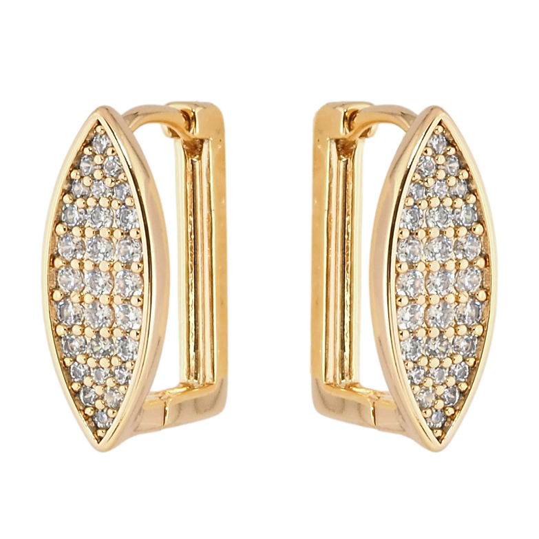 Сережки Xuping Позолота 18K колечка Інкрустація цирконієм фото №4