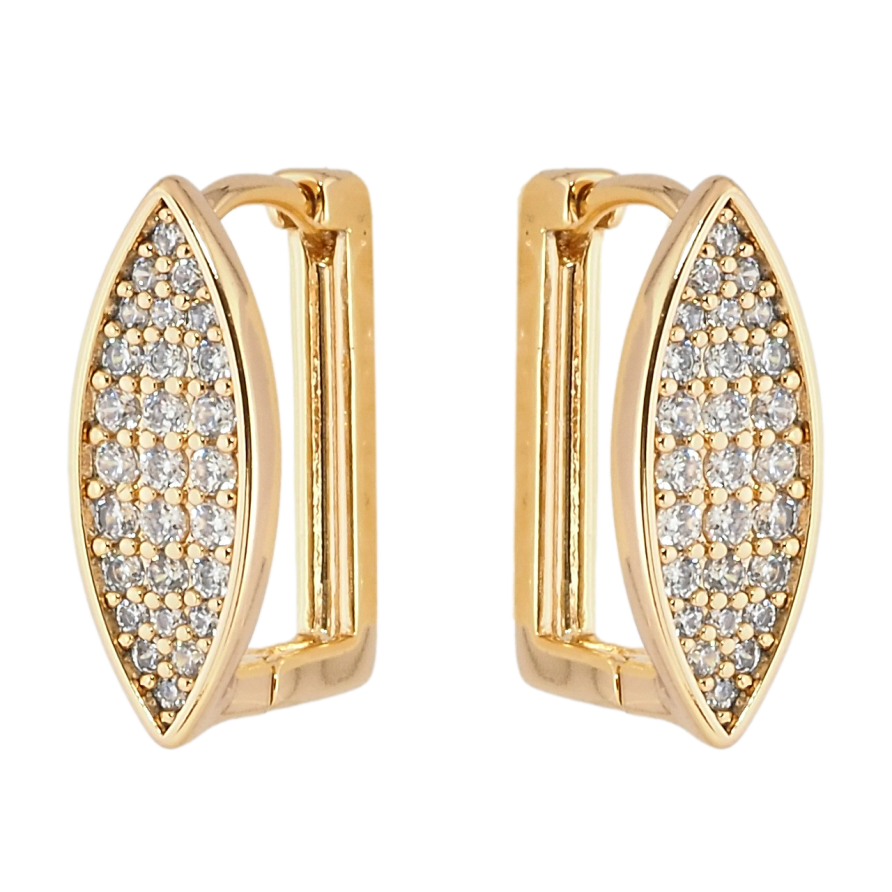 Серьги Xuping Позолота 18K колечки Инкрустация цирконием фото №1