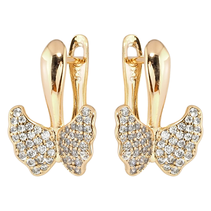 Сережки Xuping Позолота 18K англійський замок Інкрустація цирконієм фото №16