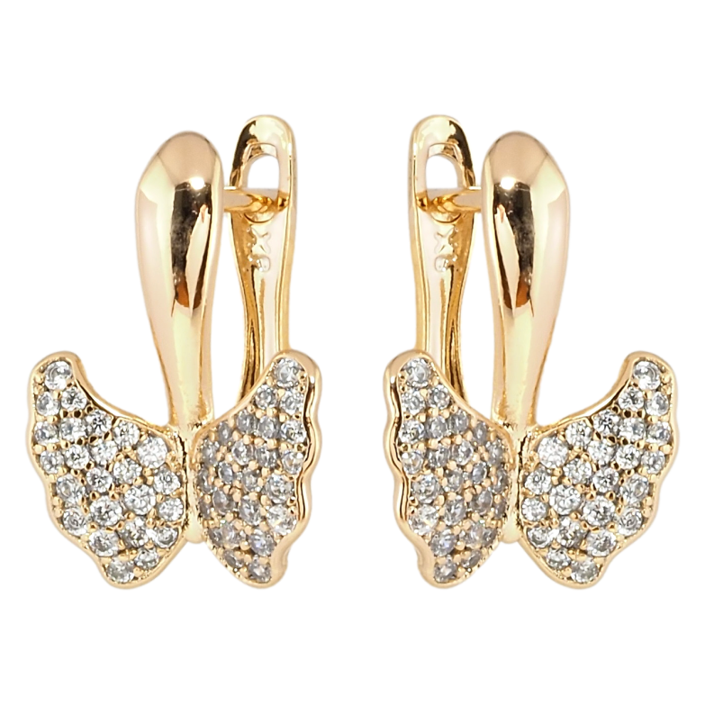 Сережки Xuping Позолота 18K англійський замок Інкрустація цирконієм фото №18