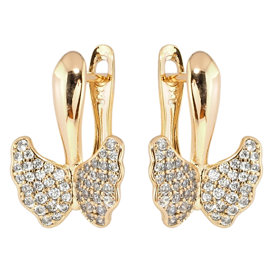 Сережки Xuping Позолота 18K англійський замок Інкрустація цирконієм фото №1