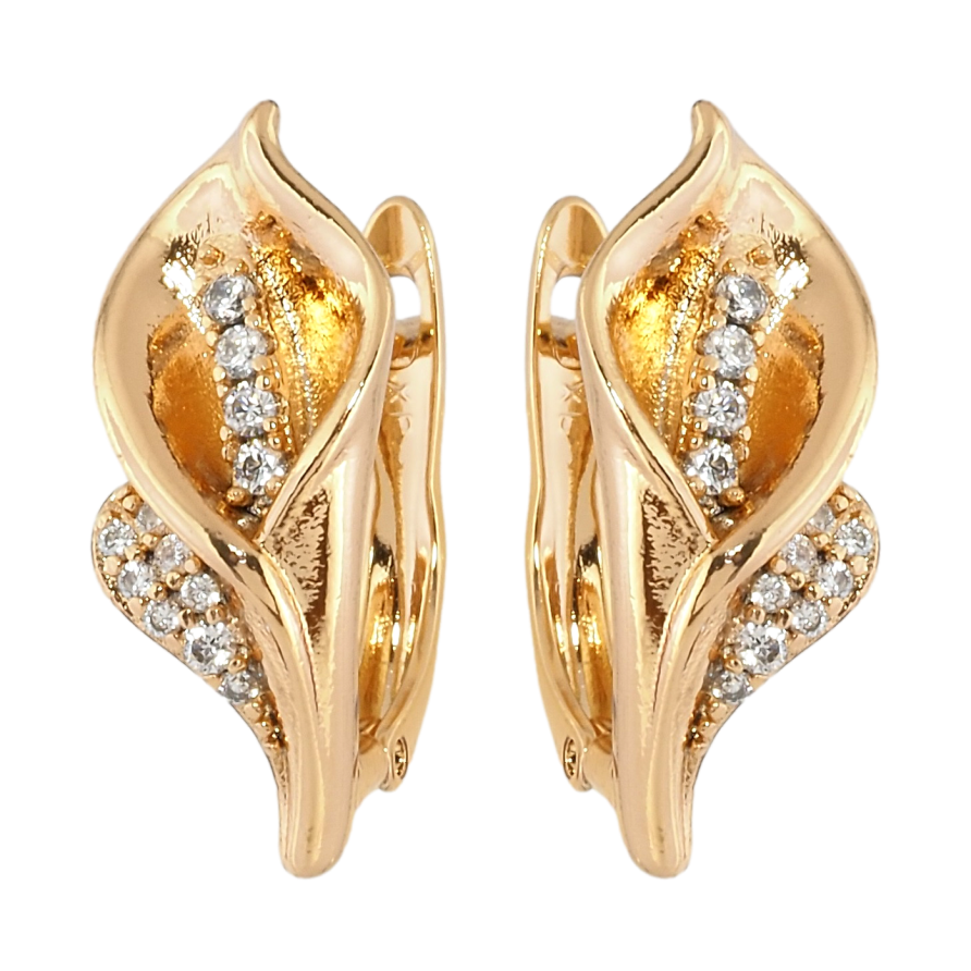 Сережки Xuping Позолота 18K англійський замок Калли фото №1