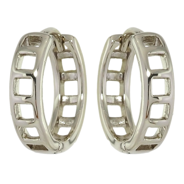 Серьги Xuping Родий колечки Резной узор фото №5