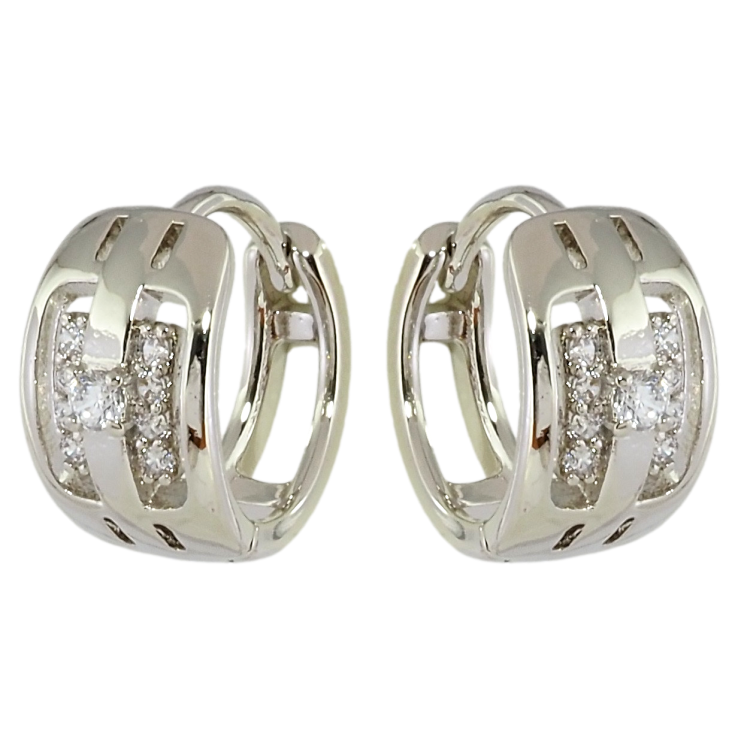 Серьги Xuping Родий колечки Декоративные с цирконием фото №14