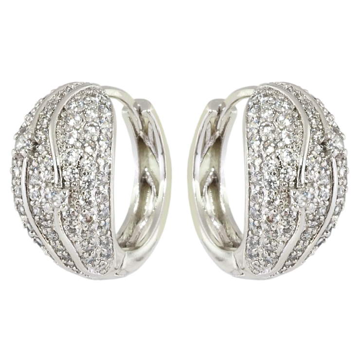 Серьги Xuping Родий колечки Инкрустация цирконием фото №19