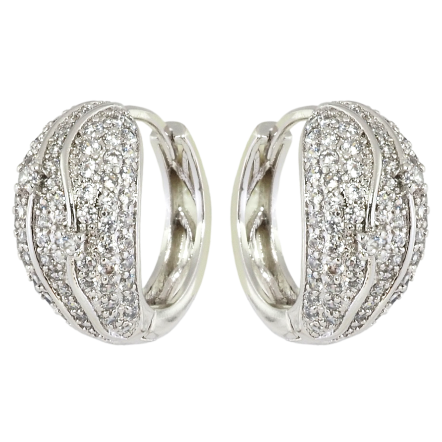 Серьги Xuping Родий колечки Инкрустация цирконием фото №1