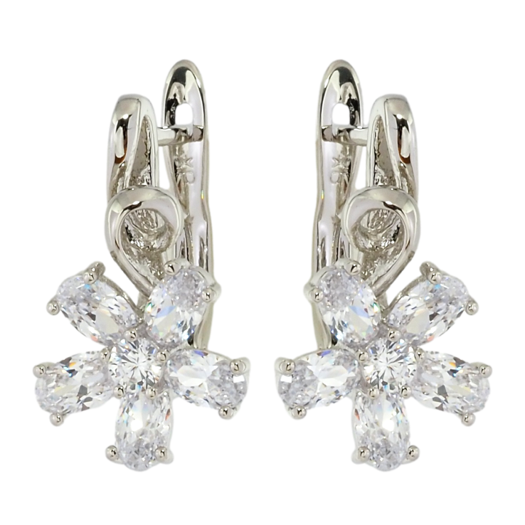 Сережки Xuping Родій англійський замок Кришталеві квіточки фото №20