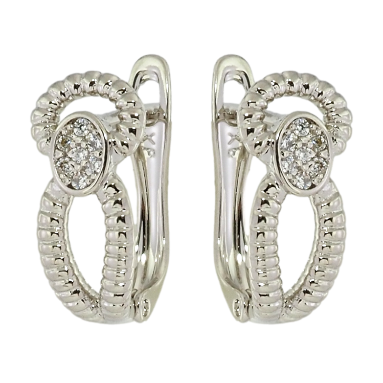 Сережки Xuping Родій англійський замок Фантазійний орнамент із цирконієм фото №1