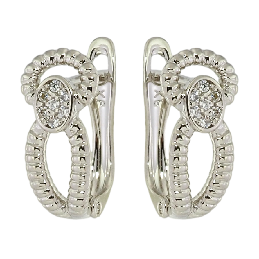 Серьги Xuping Родий английский замок Фантазийный орнамент с цирконием фото №1