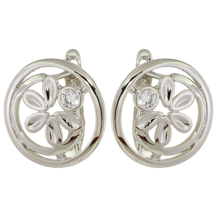 Сережки Xuping Родій англійський замок Квітковий орнамент фото №1