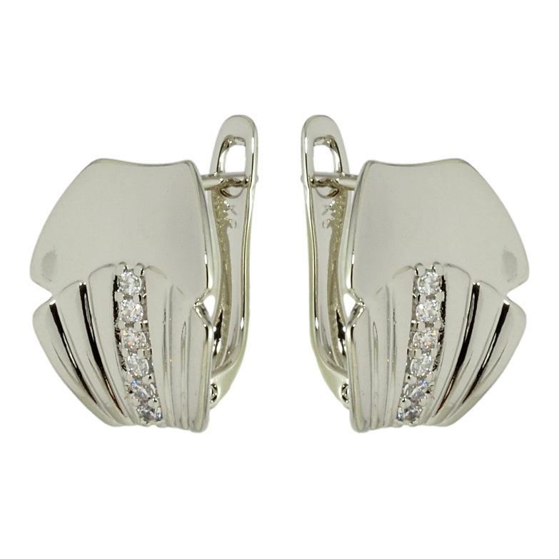 Сережки Xuping Родій англійський замок Декоративний візерунок з цирконієм фото №5