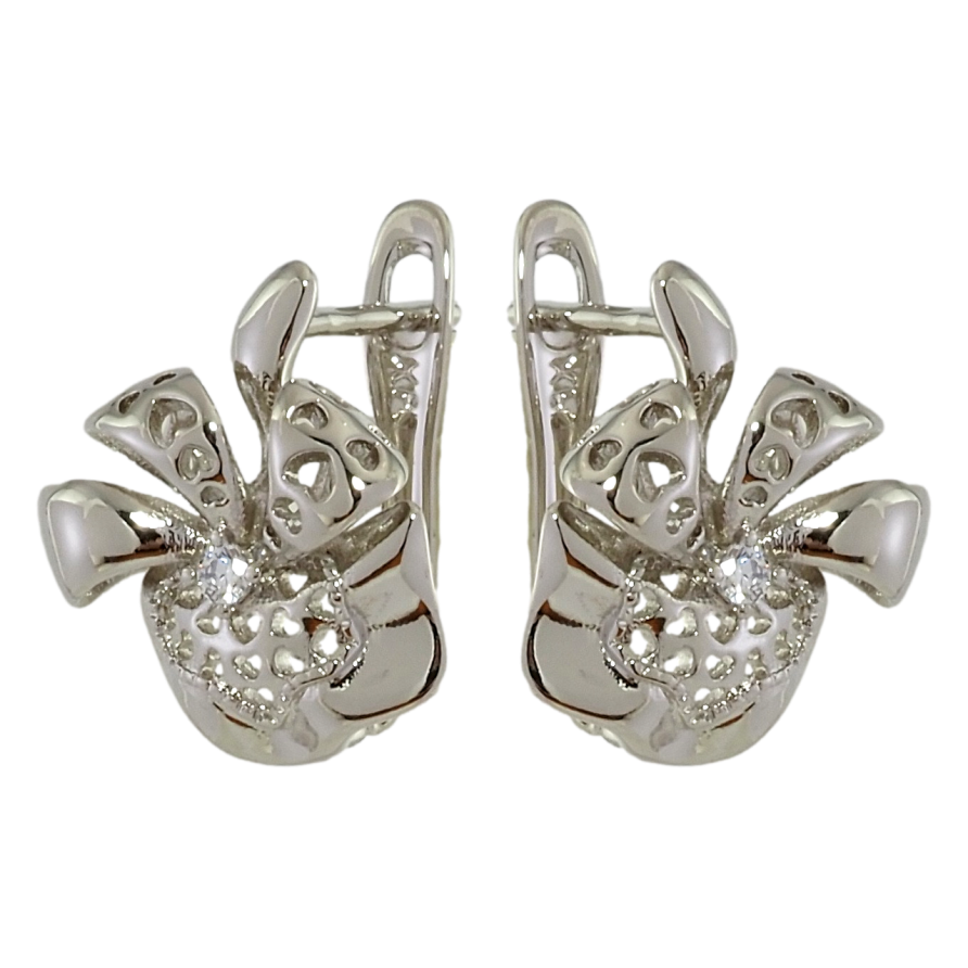 Сережки Xuping Родій англійський замок Декоративний візерунок з цирконієм фото №1