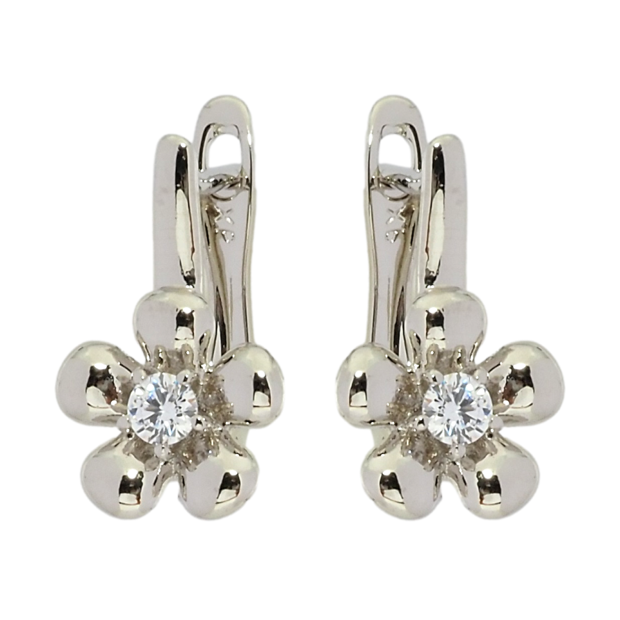 Серьги Xuping Родий английский замок Цветочки фото №1