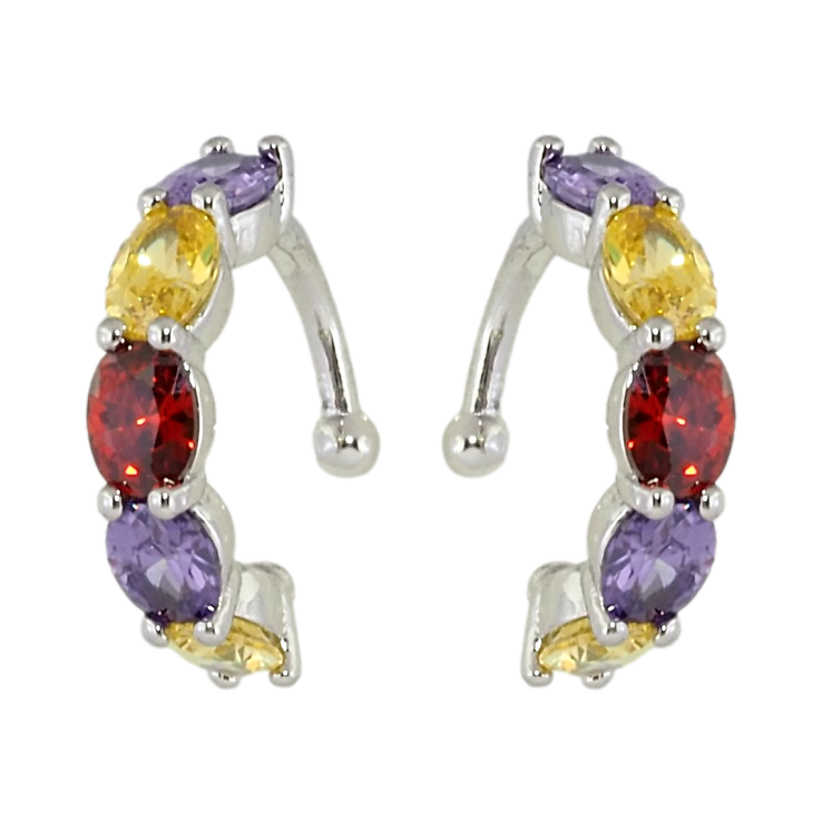 Сережки Xuping Родій кафи Доріжки кольорових фіанітів фото №7 Сережки Xuping Родій кафи Доріжки кольорових фіанітів фото №7