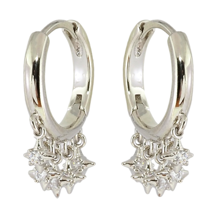 Сережки Xuping Родій підвіски на колечках Зірки фото №5