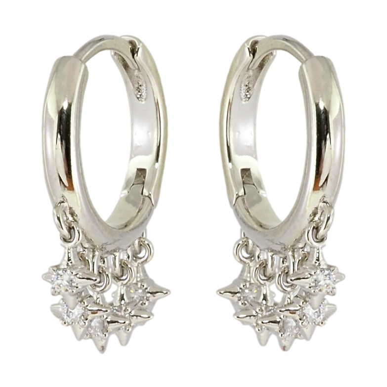 Сережки Xuping Родій підвіски на колечках Зірки фото №11