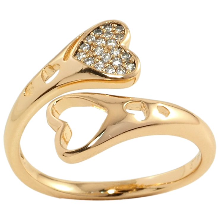Кольцо Xuping Позолота 18K Сердечки фото №22