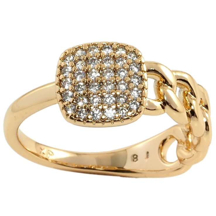 Кольцо Xuping Позолота 18K Орнамент цепочка с инкрустацией цирконием фото №22