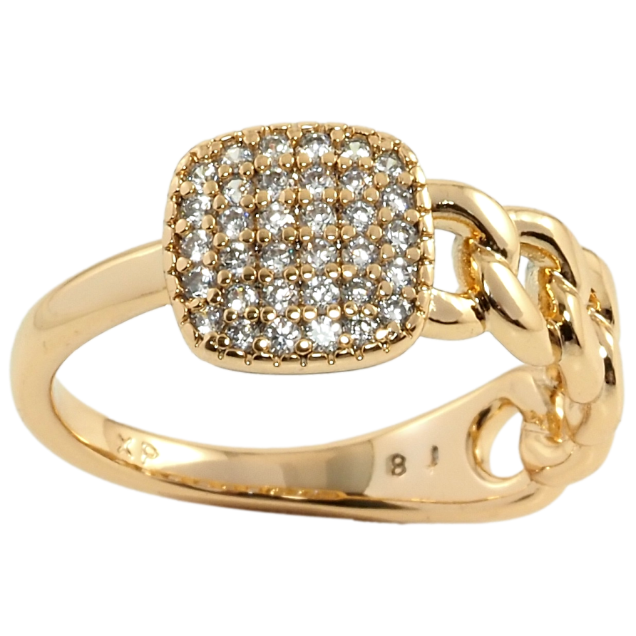 Кольцо Xuping Позолота 18K Орнамент цепочка с инкрустацией цирконием фото №1