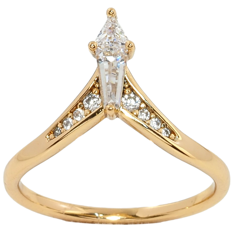 Кольцо Xuping Позолота 18K Кристальный купол фото №1