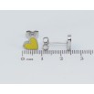 Сережки Xuping TTM Stainless Steel колір Родій пусети Сердечки Патріотичні жовто-блакитні фото №2