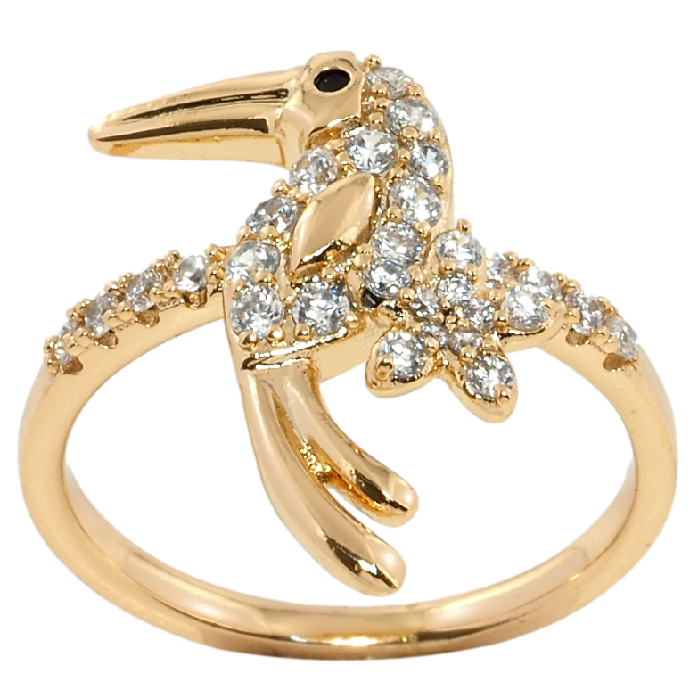 Кольцо Xuping Позолота 18K Птица инкрустация цирконием фото №15