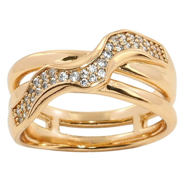 Кольцо Xuping Позолота 18K Инкрустация цирконием фото №7