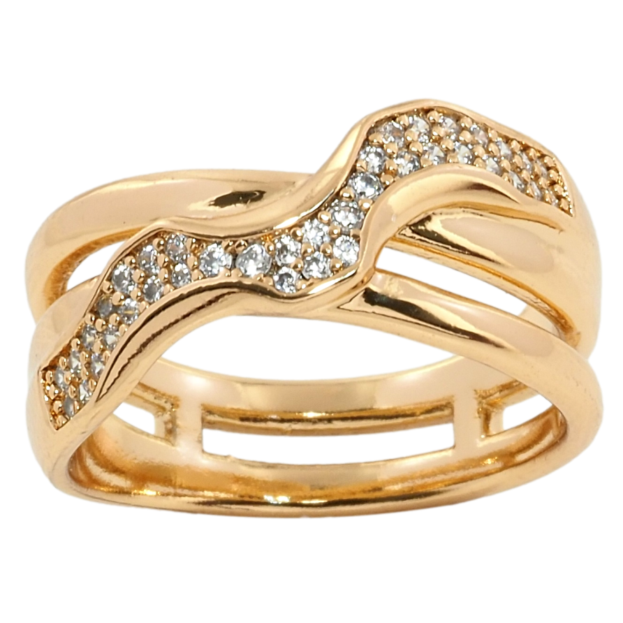 Кольцо Xuping Позолота 18K Инкрустация цирконием фото №1