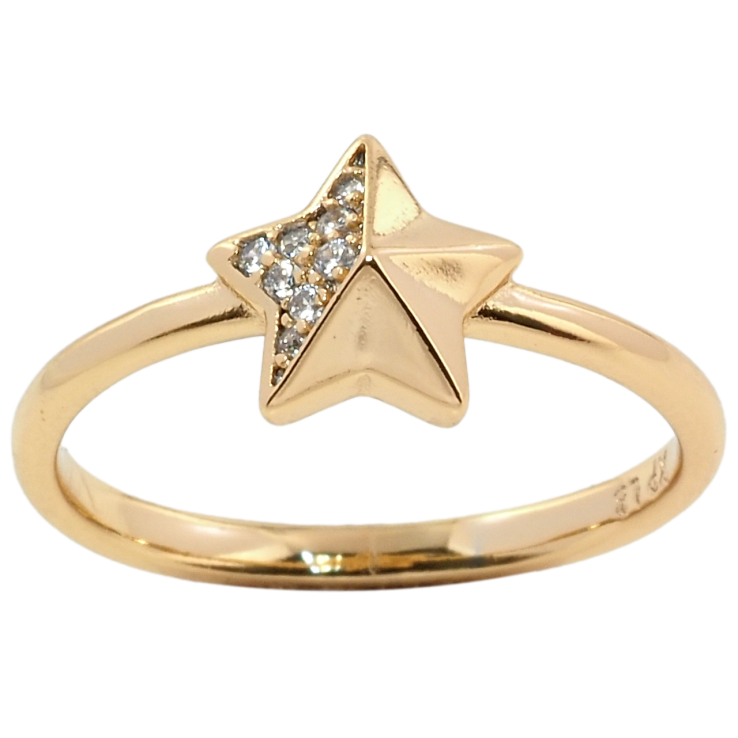 Кольцо Xuping Позолота 18K Звезда с цирконием фото №5