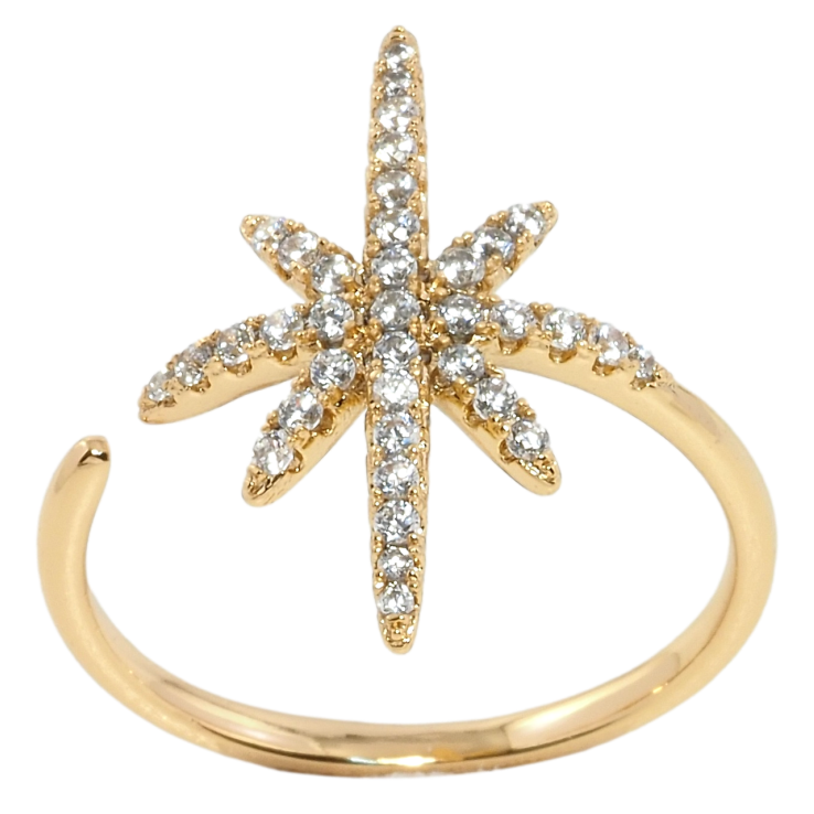 Кольцо Xuping Позолота 18K Звезда инкрустация цирконием фото №7