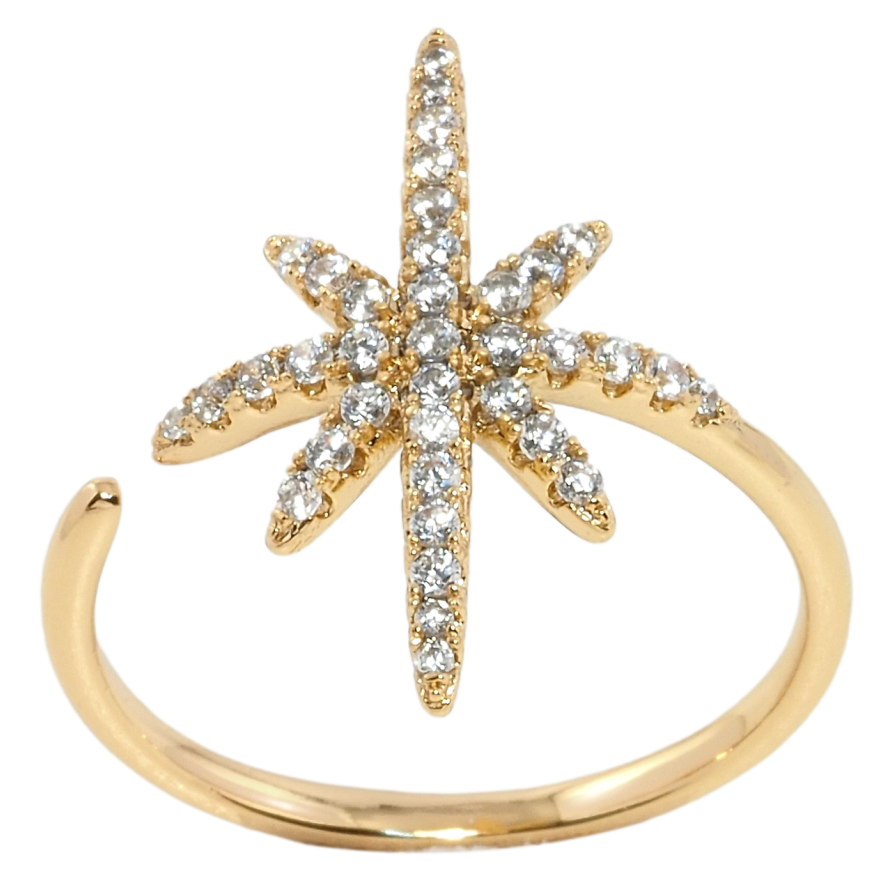 Кольцо Xuping Позолота 18K Звезда инкрустация цирконием фото №1