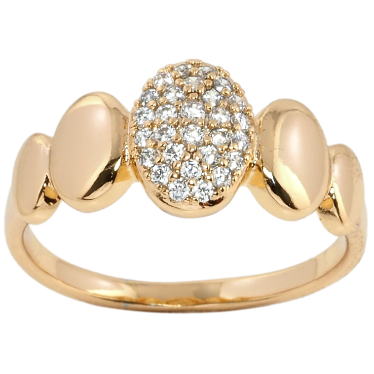 Кольцо Xuping Позолота 18K Овалы с цирконием фото №17