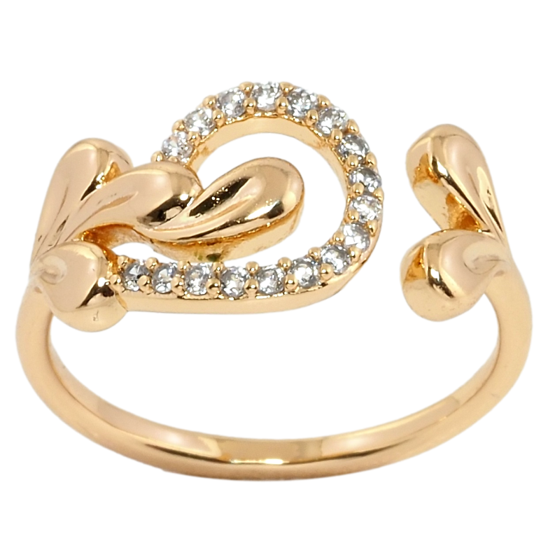 Кольцо Xuping Позолота 18K Веточки с цирконием фото №1