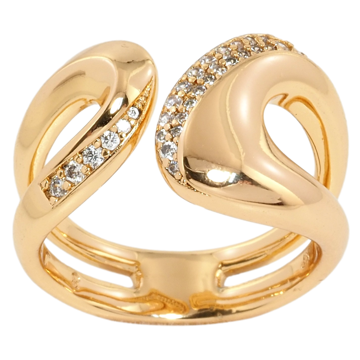 Кольцо Xuping Позолота 18K Абстрактный узор с цирконием фото №8