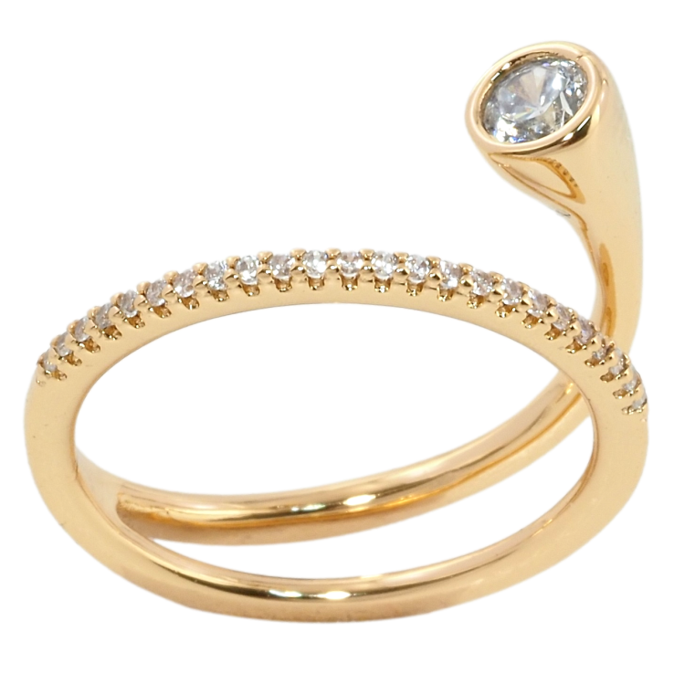 Кольцо Xuping Позолота 18K Дорожка циркония с фианитом фото №16