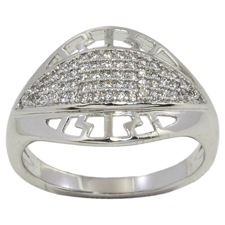 Каблучка Xuping Родій Різьблений візерунок з інкрустацією цирконієм фото №2