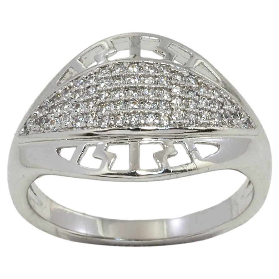 Каблучка Xuping Родій Різьблений візерунок з інкрустацією цирконієм фото №1