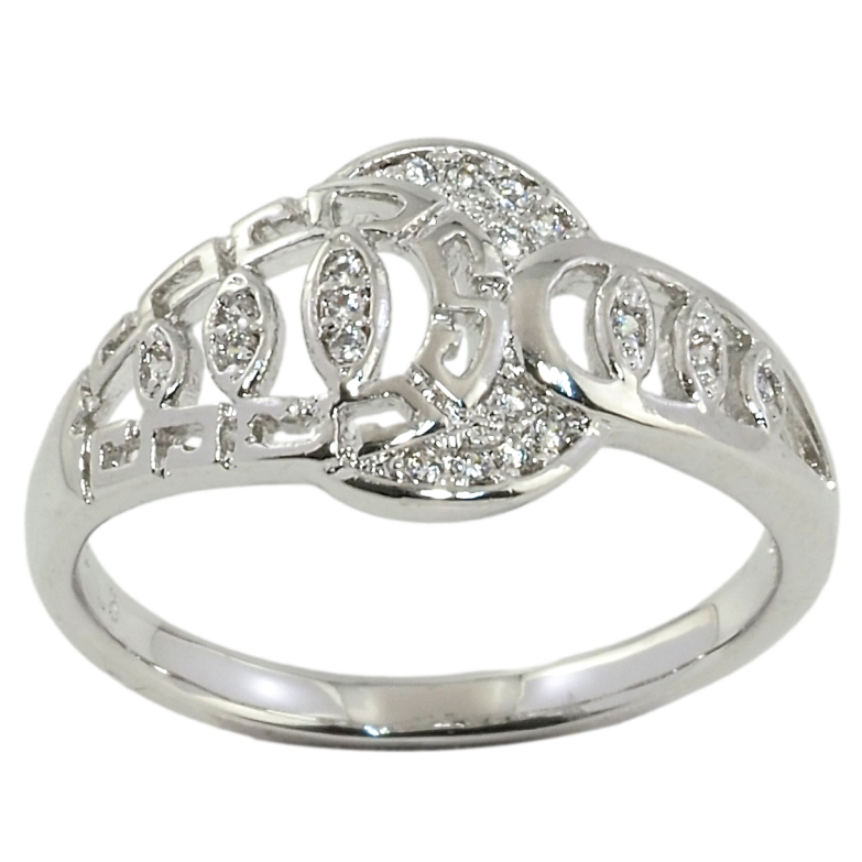 Кольцо Xuping Родий Декоративный узор с цирконием фото №1