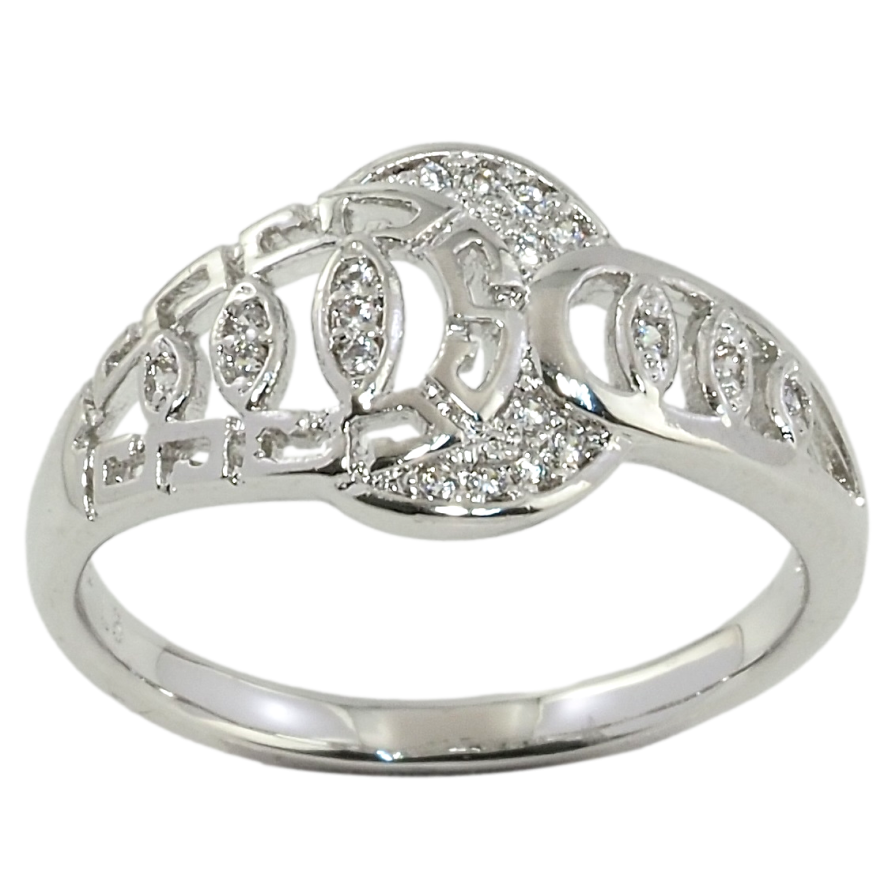 Кольцо Xuping Родий Декоративный узор с цирконием фото №1