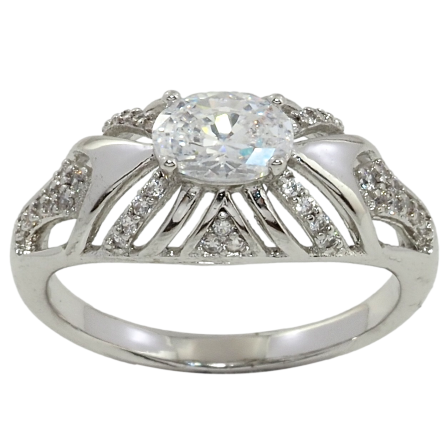 Каблучка Xuping Родій Декоративний візерунок з фіанітом фото №1