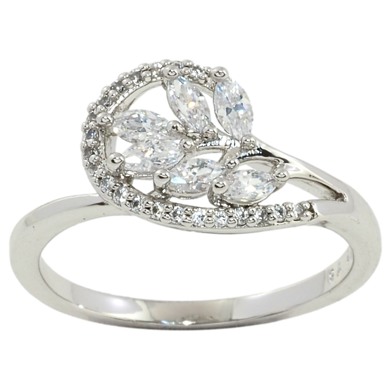 Кольцо Xuping Родий Кристальная веточка фото №1