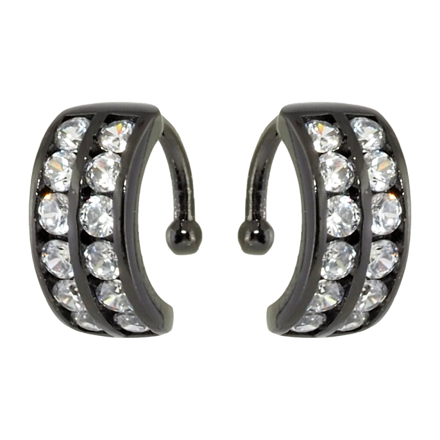 Сережки Xuping Позолота Black (чорне золото) кафи Доріжки цирконію фото №1