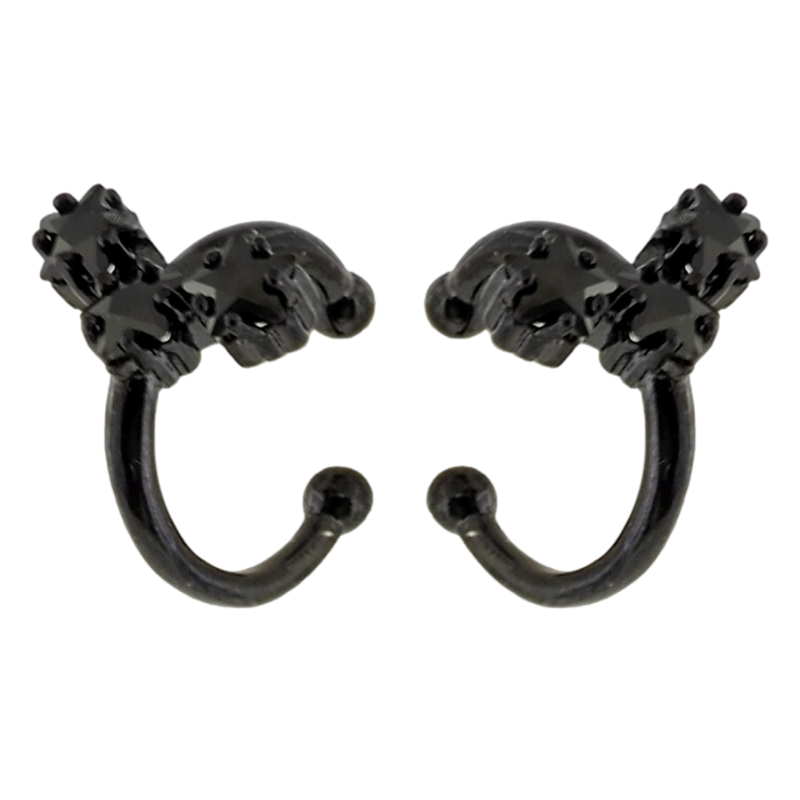 Сережки Xuping Позолота Black (чорне золото) кафи Чорні кристальні зірочки фото №19 Сережки Xuping Позолота Black (чорне золото) кафи Чорні кристальні зірочки фото №19