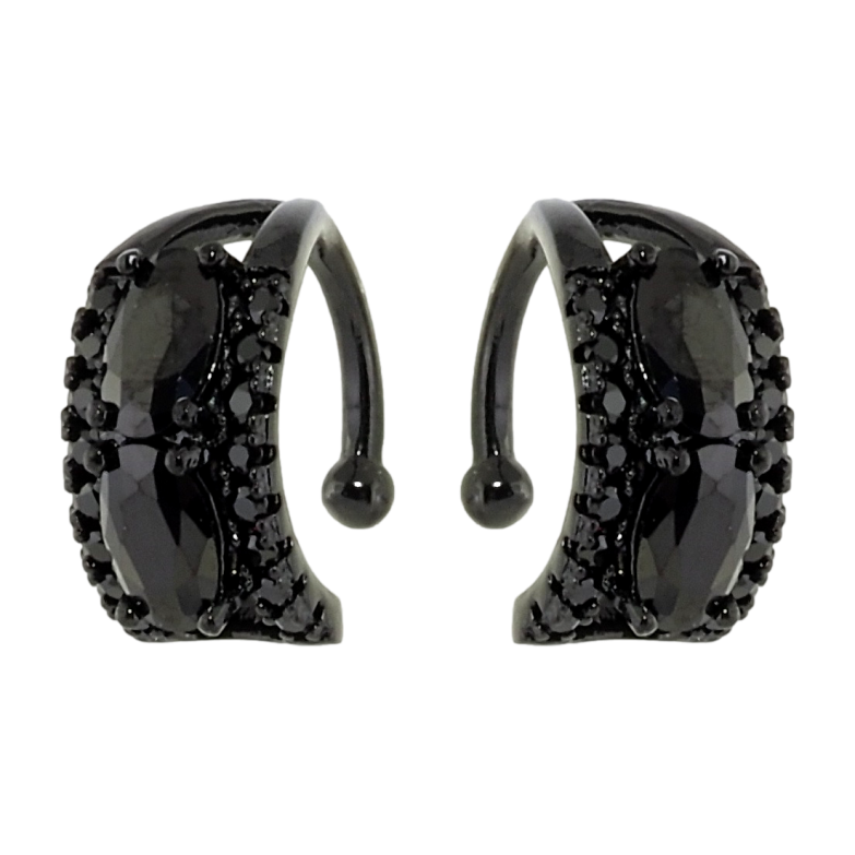 Сережки Xuping Позолота Black (чорне золото) кафи Інкрустація чорним цирконієм фото №20