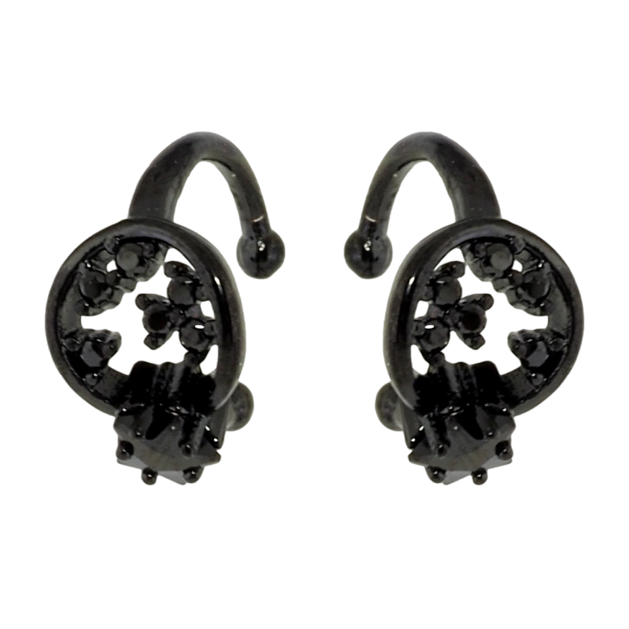 Сережки Xuping Позолота Black (чорне золото) кафи Інкрустація чорним цирконієм фото №1