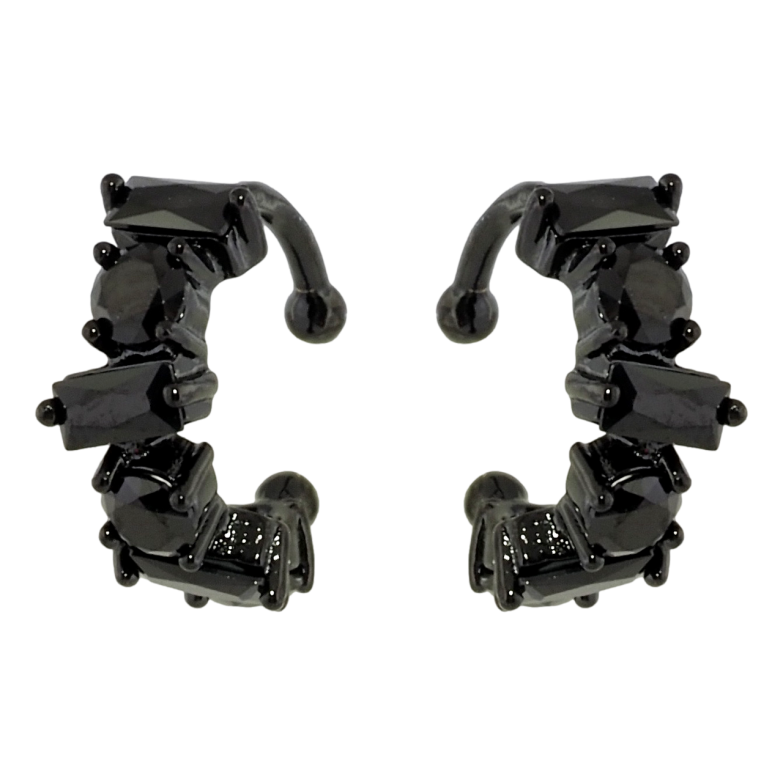 Сережки Xuping Позолота Black (чорне золото) кафи Доріжки чорного цирконію фото №2