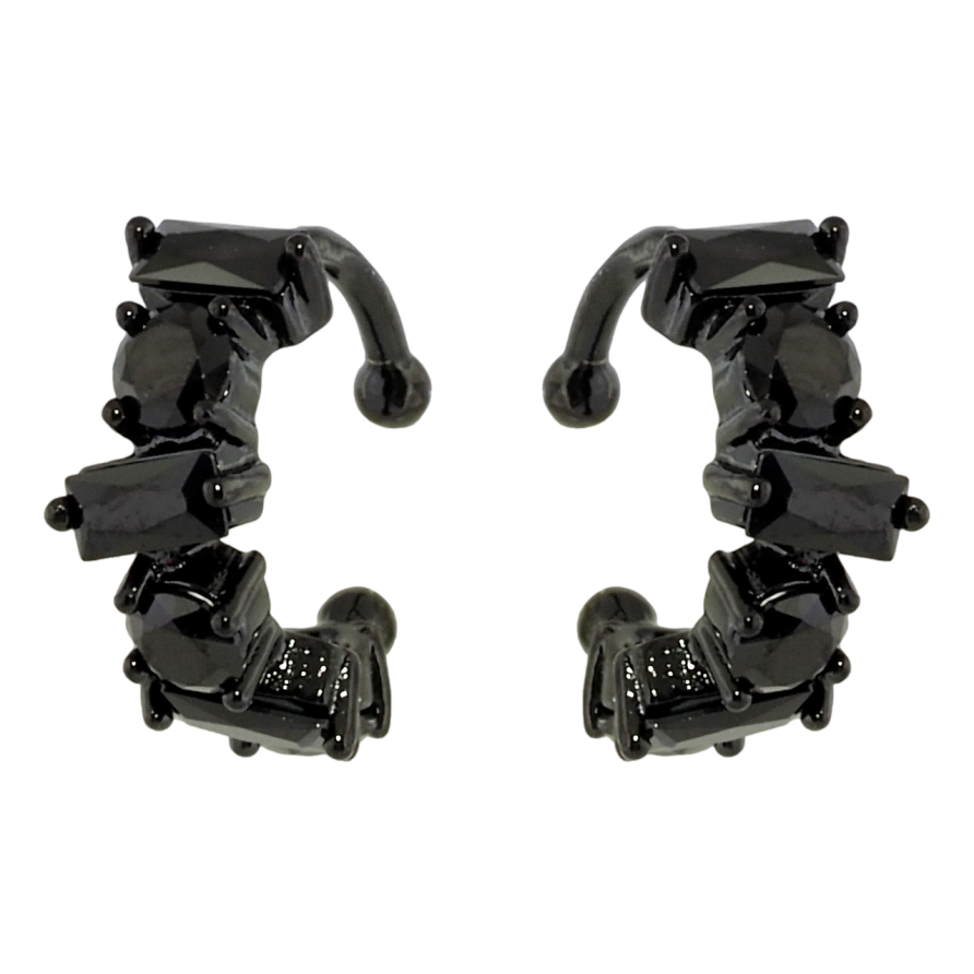 Сережки Xuping Позолота Black (чорне золото) кафи Доріжки чорного цирконію фото №1