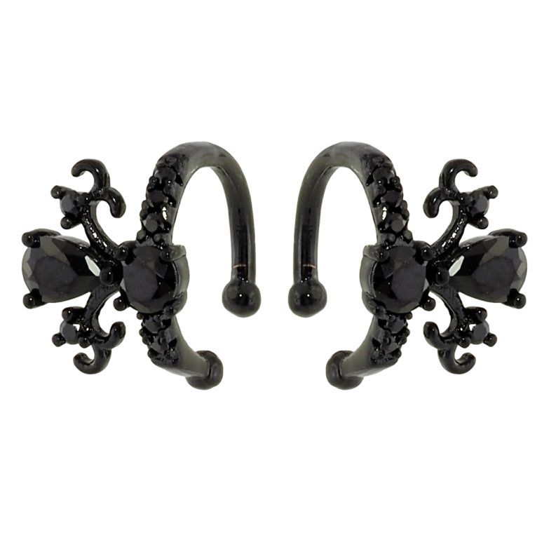 Сережки Xuping Позолота Black (чорне золото) кафи Візерунок з чорним цирконієм фото №3